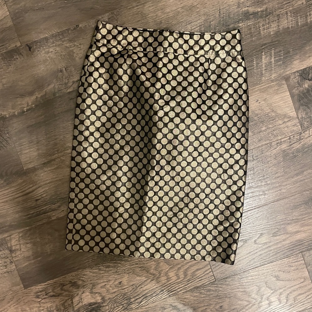 Metallic J Crew Pencil Skirt